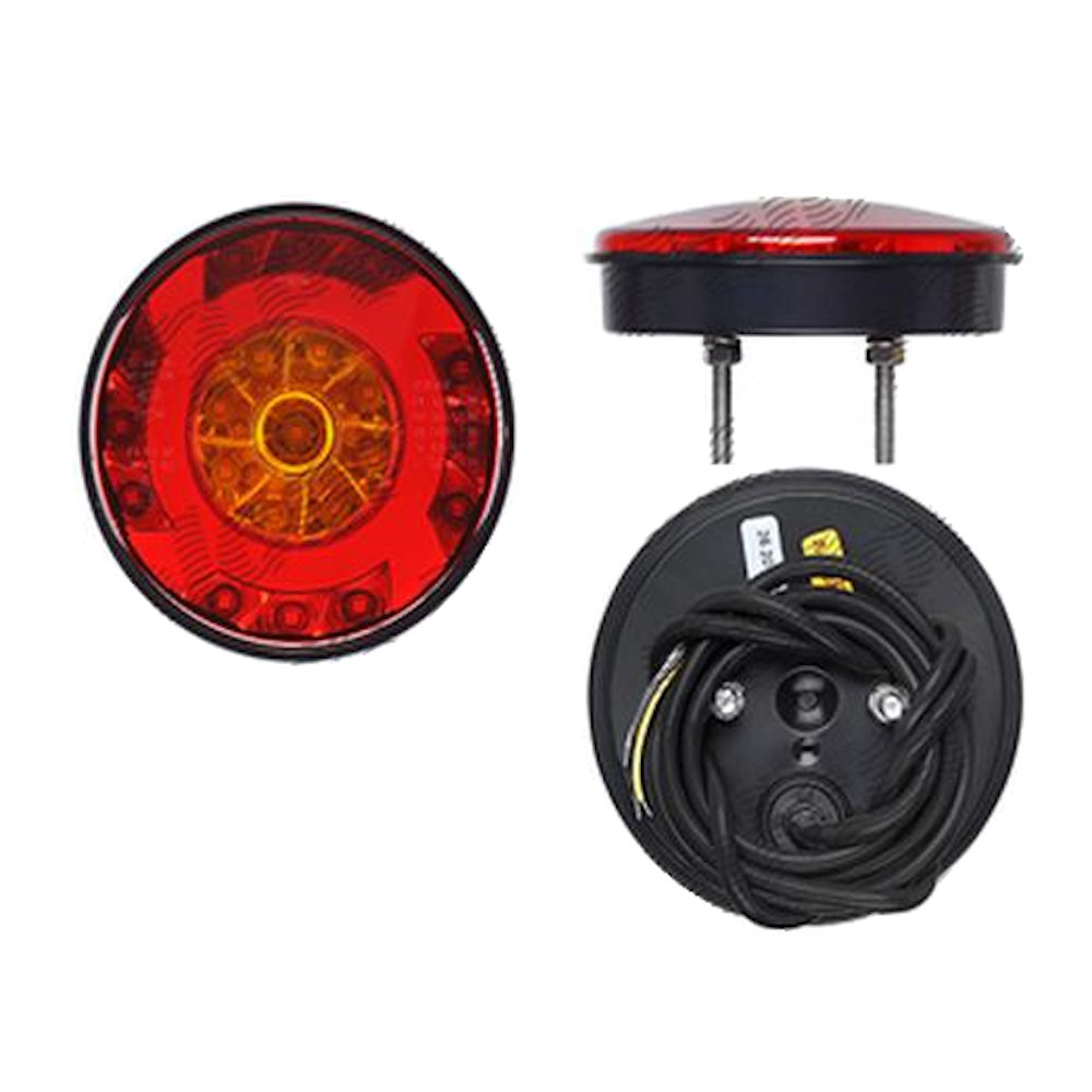 Stop lampa spate rotunda cu LED 12/24V diametru 121mm, adancime 33mm, cu functie pozitie, stop frana, semnalizare, distanta intre suruburi fixare 45mm, partea dreapta=stanga, 1 buc.