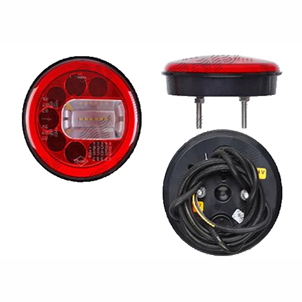 Stop lampa spate rotunda cu LED 12/24V diametru 121mm, adancime 36mm, cu functie mansarier, pozitie, ceata, distanta intre suruburi fixare 45mm, partea dreapta, 1 buc.