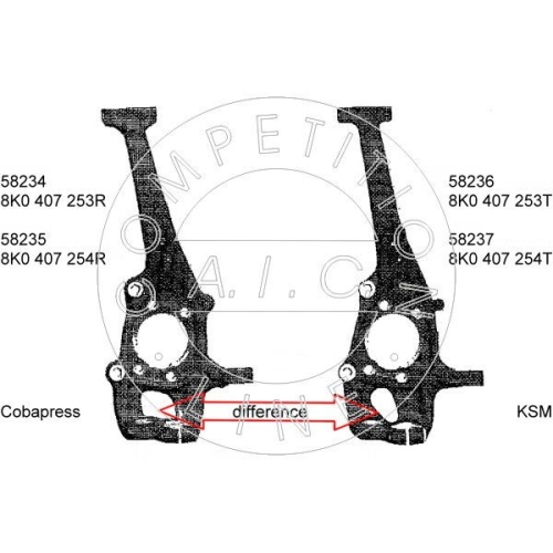 Portfuzeta Audi A3 (8P), A4 (8E), A5 (8F), A7 (4G), Q3 (F3), Q5 (8RB); VW Polo 3 (6V), partea stanga, AIC, 8K0407253R