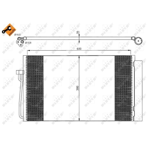 Condensator climatizare, Radiator clima Bmw Seria 5 (E60), Seria 6 (E63, E64), Seria 7 (E65, E66, E67), 2.0 benzina, 3.0 benzina, NRF, 64508361362
