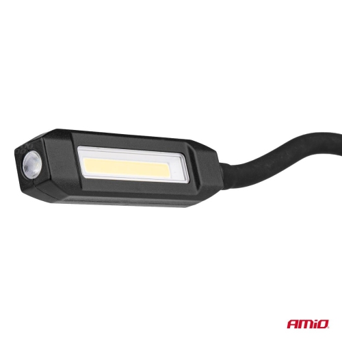 Lanterna de lucru cu brat flexibil, 4W, 2200mAh, 6500K, 400lm, cu port USB-C, AMiO