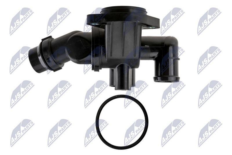 Termostat cu carcasa VW Golf V 2.0 GTI 2006-, VI 2.0 GTI / R 2009-, Polo V 2.0 R 2013-, Scirocco III 2.0 R 2009-, Audi A1 2.0 TFSI 2012-, A3 S3 2012-, A5 1.8 TFSI 2014-, TT 2.0 TTS 2008-, Seat Leon 2.0 CUPRA 2009-; 06F121111H; NTY, aftermarket