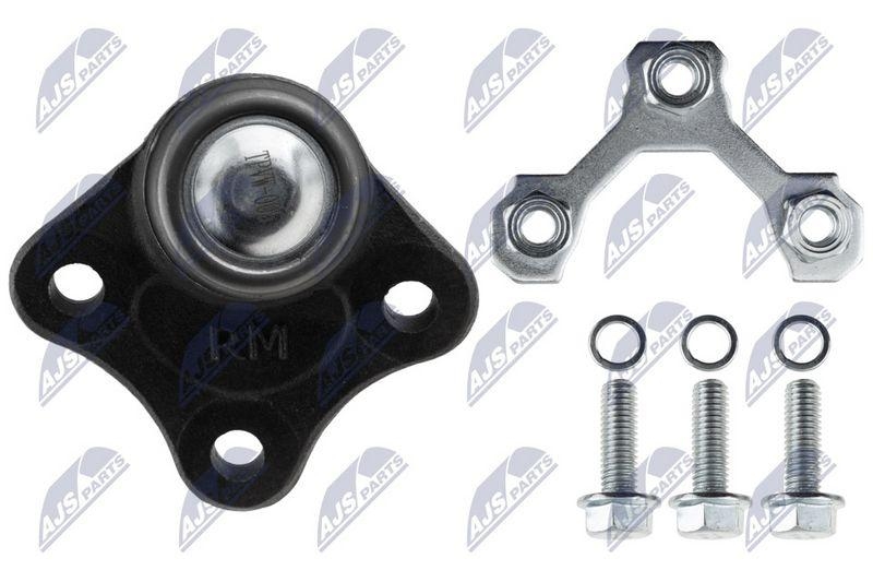 Pivot brat suspensie VW Golf IV 1997-2004, Bora 1998-2005, Jetta II 2005-, New Beetle 1998-, Audi A3 1996-; partea dreapta, punte fata, inferior, set montaj; 1J0407366H; NTY, aftermarket