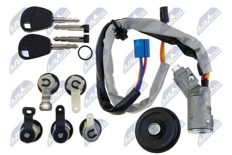 Set butuci, yale usi Citroen Berlingo 1996-2008, Peugeot Partner 1996-2008; contact + usi + capac rezervor, cu doua chei; 4162.CF; NTY, aftermarket