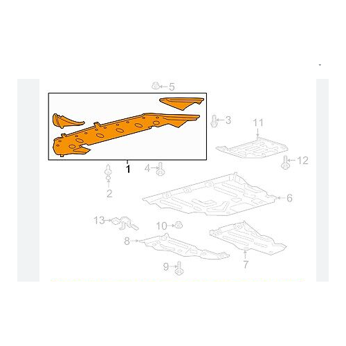 Scut sub bara fata Ford Edge, 06.2014-2017 Model Usa, parte montare scut motor fata, plastic PPE polietilena, 32K1347X, Aftermarket