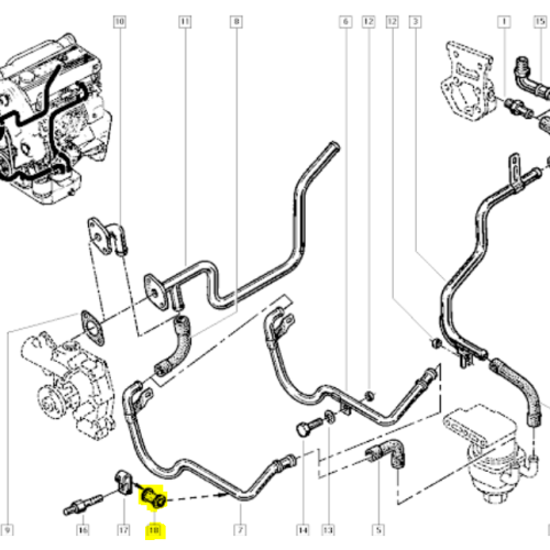Bucșă pentru sistem răcire ulei, combustibil – Renault Master I RH2A, carburator, Renault 7701046415