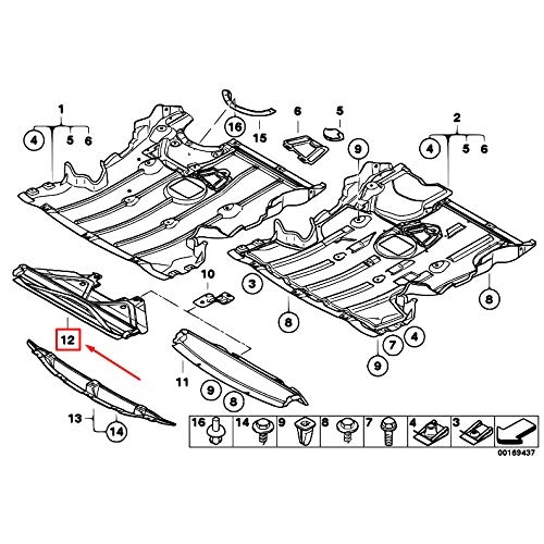 Scut radiator, scut motor BMW Seria 1, E81, E82, E87, E88, Seria 3 E90, E91, E92, E93, Original 51757128503