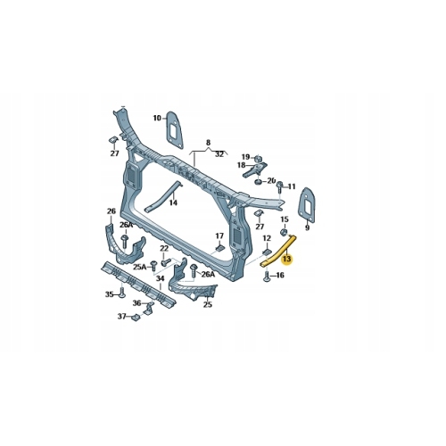 Suport panoul frontal Audi A4/S4 (B8), 11.2007-10.2011; A5/S5 (B8), 03.2007-10.2011, Fata, partea Stanga, inferior, Aftermarket