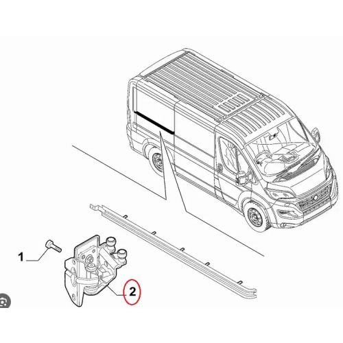 Rola usa culisanta CITROEN JUMPER, 06.2014-, Fiat DUCATO, 06.2014-, Peugeot BOXER, 06.2014-, partea Dreapta, suport balama mijloc