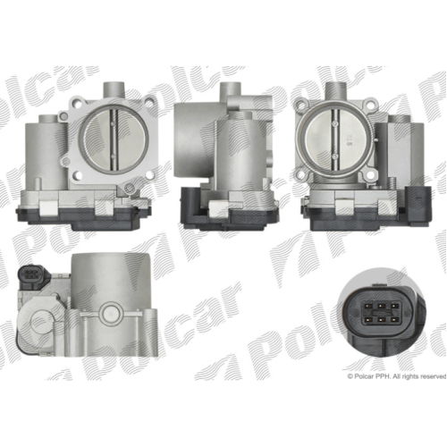 Carcasa clapeta acceleratie Polcar Polonia, Audi A1 (8X), 2010- A3 (8V), 2012-2020; Q3 2011-; Seat Ibiza 2008-2017; Leon 2012-2021; Skoda Fabia 2014-2021; Yeti, VW beetle, Golf 7; Jetta 2010-2018; Polo 2009-2017, Tiguan 2017- motor 1.2 , 1.4 TSI/TFSI; 1.6