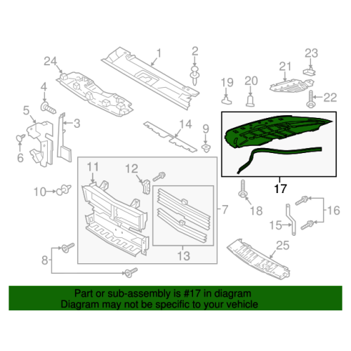 Scut sub bara Ford Mustang, 05.2018-04.2023, Fata, polipropilena, Aftermarket