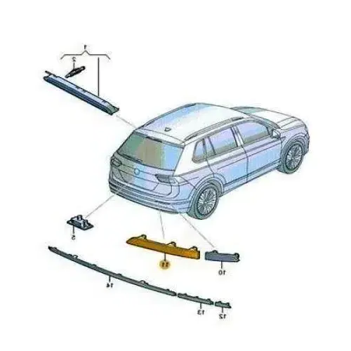 Element reflectorizant catadioptru VW Tiguan, 05.2016-12.2020, partea Dreapta, Spate, spre interior, TYC