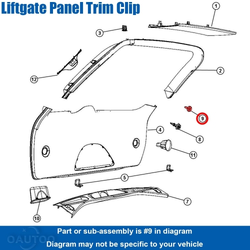 Clema ornamente JEEP CHEROKEE, 09.2018-, Dodge DURANGO, 12.2010-07.2020, haion, 10 buc la set