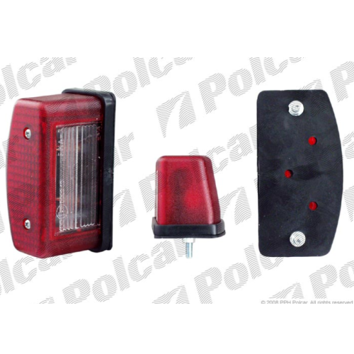 Lampa auto BestAutoVest pentru numar 12/24V 110x55x60mm partea Dreapta/ Stanga 1 buc carcasa rosie