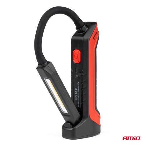 Lanterna de lucru cu brat flexibil, 4W, 2200mAh, 6500K, 400lm, cu port USB-C, AMiO