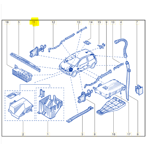 Ghid tub OE Renault Twingo 7703397637 pentru usa fata dreapta