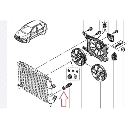 Garnitura etansare senzor temperatura radiator Renault, 23x27x32, Original, 7700268560