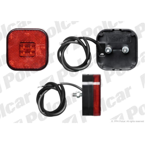 Lampa gabarit auto BestAutoVest 12/24V cu LED, patrata, culoare Rosie, 64x64mm, 1buc