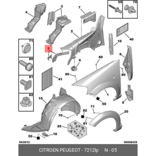 Suport far Citroen C3 (Fc), 01.2002-07.2005, Stanga, Fata, Partea Superioara, 7212LP