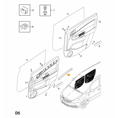 Ornament interior usa fata partea dreapta Opel Zafira B, 2005-2015 Original, 13164438, argintiu