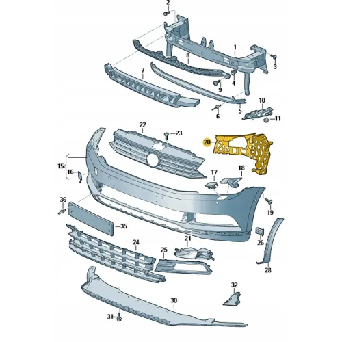 Suport bara Volkswagen Passat (B8), 08.2014-12.2023, fata, Dreapta, interior