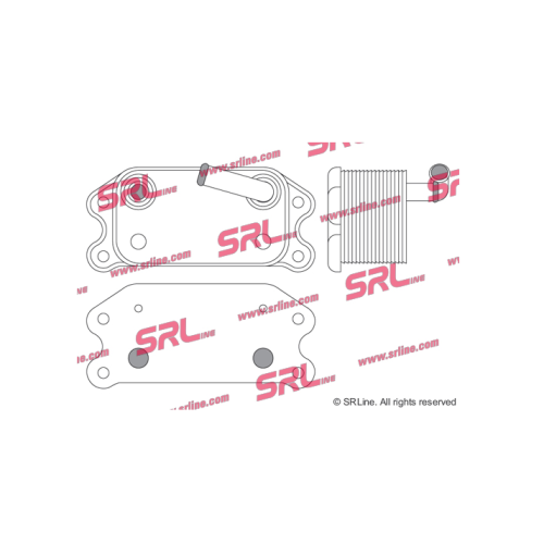 Radiator racire ulei motor, termoflot Volvo C30, 10.2006-2012, Volvo C70/V70, 03.2006-, S40/V50 2004-2012, S80, 2006-2015, XC60 2008-2017, XC70, 2007-12.2011, motor 2.4 diesel, 142x80x64 mm, din aluminiu