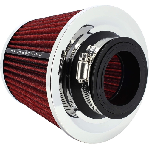 Filtru aer universal, 120x157x150mm, cu 4 adaptori 60/65/70/75mm, rosu