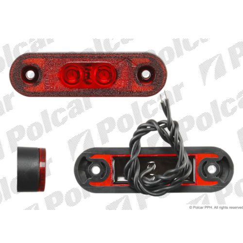 Lampa gabarit auto BestAutoVest 12/24V ovala Rosie cu led, 80x23mm , 1 buc.