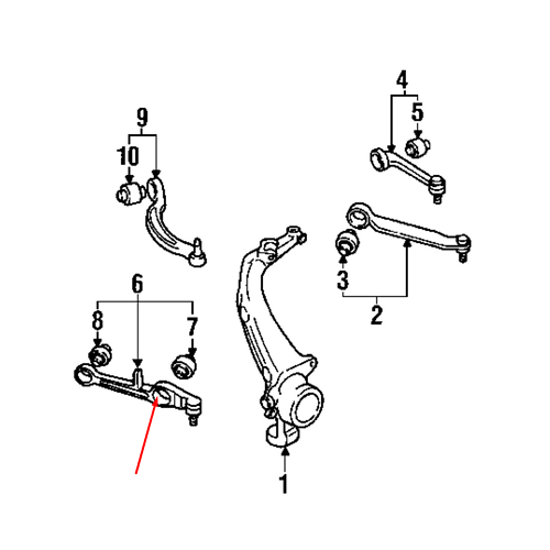 Brat suspensie roata Audi A6 (C6) 2004-2011; SRLine Polonia, parte montare : Punte fata, Stanga/ Dreapta, Fata, Jos, spre exterior