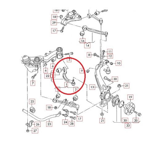 Brat suspensie roata Audi A6 (C6) 2004-2011; SRLine Polonia, parte montare : Punte fata, partea stanga, spre Spate, Jos, spre exterior