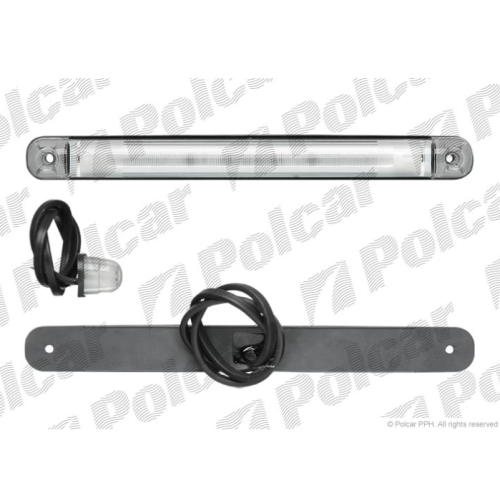 Lampa gabarit auto BestAutoVest 12V/ 24V cu LED dreptunghiulara Rosie, 235x22x25mm , cu cablu, 1 buc.