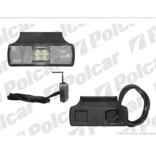 Lampa gabarit auto BestAutoVest 12V/ 24V cu LED, dreptunghiulara Alba , 97x30x12mm, cu cablu, cu suport fixare, 1 buc.