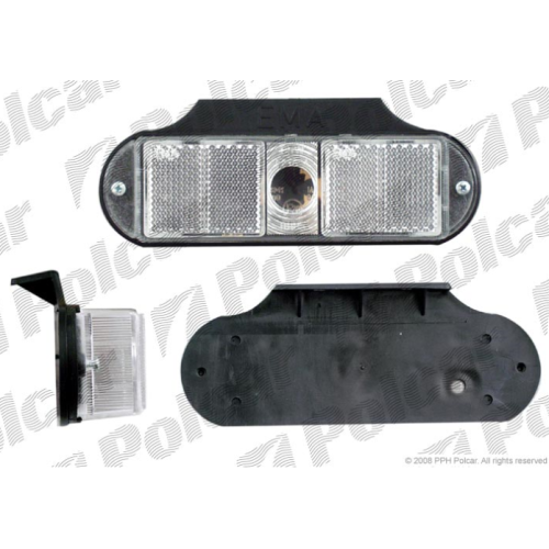 Lampa gabarit auto BestAutoVest 12V/ 24V dreptunghiulara Alba, 125x55x45mm , cu suport fixare, 1 buc.