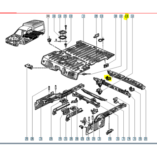 Ranforsare OEM 7750764848 dreapta, Renault Rapid Extra F40