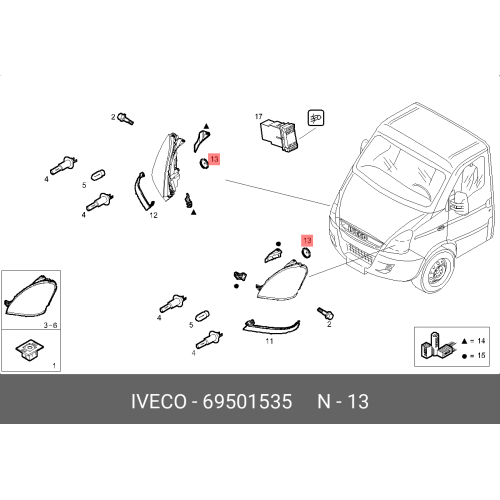 Capac protectie far IVECO DAILY, 05.2006-07.2014, OEM/OES, fata, partea stanga=dreapta, rotund;