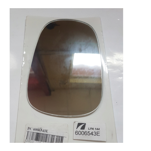 Geam oglinda Dacia Logan (Sd), 2004-2009; Nissan Micra K12, 2003-2010, Renault Clio 1990-2012, Megane 1995.2002, Scenic, Thalia, Modus, 2004-2007, partea Stanga = Dreapta, culoare sticla crom , asferica, se fixeaza cu BANDA ADEZIVA