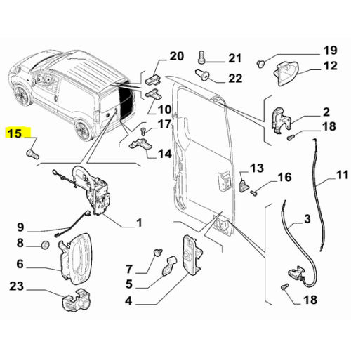 Surub maner interior cotiera usa Fiat Barchetta