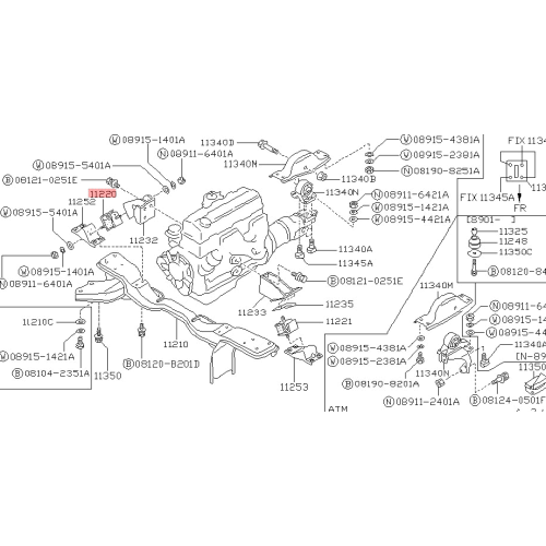 Tampon motor Nissan Vanette (C22) 1986-1995, suport motor 11221-21C10