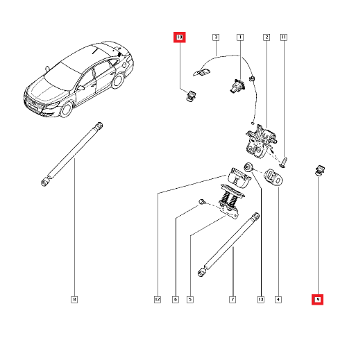 Tampon cauciuc, limitator capota , hayon Renault Megane 2, Renault Clio 2,Master , Latitude , Opritor Original Renault 7700843546
