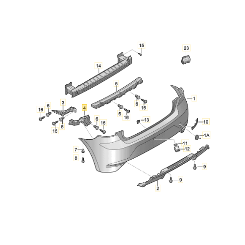 Suport bara spate Seat Ibiza V, 05.2018-01.2023, partea dreapta, Original, 6F0807378C