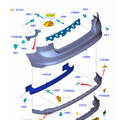 Suport bara spate Ford Focus 3 (DYB) 2010-2015, partea stanga, Aftermarket, 1705927