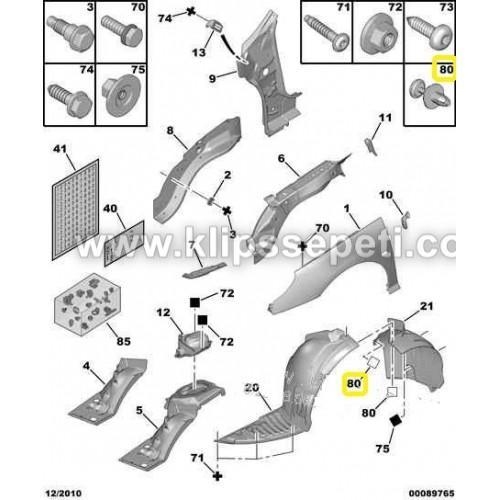 Clips Plastic fixare carenaj caroserie Peugeot, Citroen, Porsche, 6991.X7