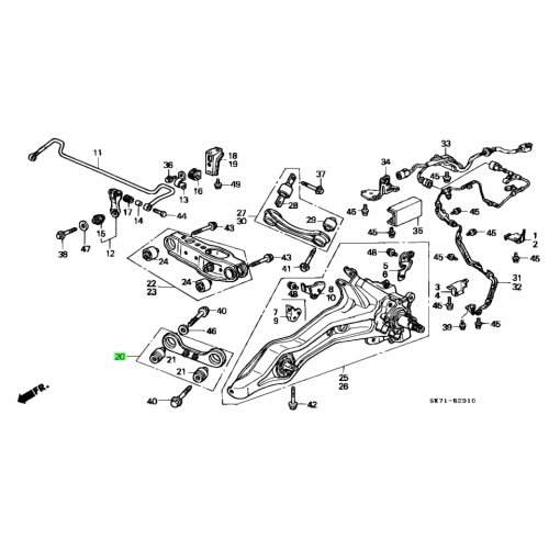 Brat suspensie roata punte spate stanga = dreapta, Honda Civic, 1991-1995; CRX III, 1992-1998; Integra, 1993-2001; SRLine Polonia