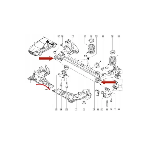 Bucsa punte Renault Laguna 3 (Bt0/1) 2007-2015, Laguna Cupe (Dt0/1) 2007-2015; Teknorot parte montare : Punte spate, Dreapta, Fata, spre exterior