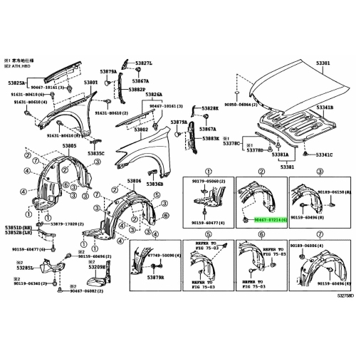 Element Fixare Carenaj - O.E. Toyota 9046707214 LEXUS RX, IS, GS, ES, CT, Toyota COROLLA IQ URBAN CRUISER, YARIS AURIS CAMRY COROLLA (E17), AYGO, YARIS, VERSO,