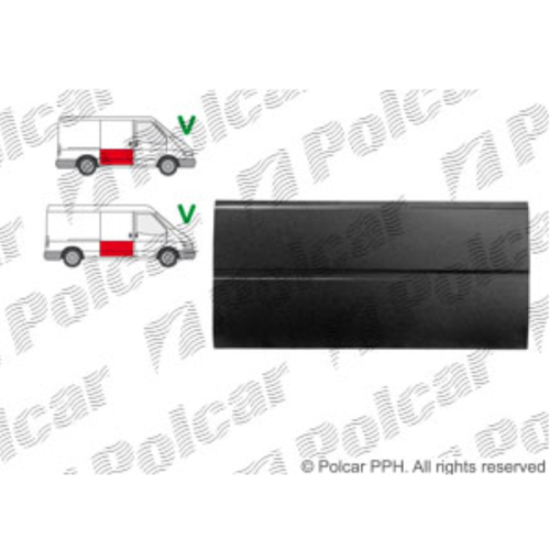 Panou reparatie usa Ford TRANSIT (VE6/VE83/VE64), 10.1985-07.2000, model Scurt si Mediu, partea dreapta, parte inferioara ,usa culisanta, cu 2 nervuri,