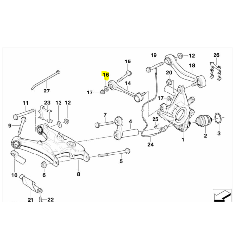 Saiba Excentrica brat suspensie spate BMW 5 (E39), 5 (E60), 5 (E61), 6 (E63), 6 (E64), 7 (E65, E66, E67), Z8 (E52) 2.0-6.0 01.96-12.10, 33306760592