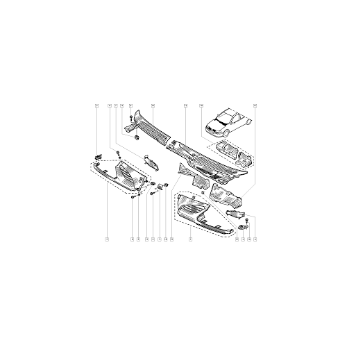 Agrafa fixare grilaj fata Renault Megane 1, Clips Original partea dreapta 7700834203