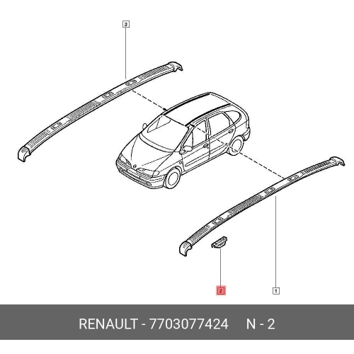 Agrafa OE Renault Megane 1 Classic ,7703077424 , fixare bandou pavilion