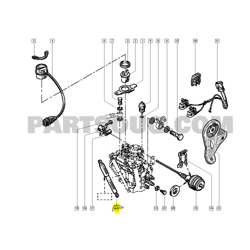 Amortizor pompa injectie Renault Laguna I, motor 2,2 d, echilibror telescop original Renault Bosch 1 457 032 008 , cursa maxima 23.7 cm , minima 15.5 cm, 7701040264